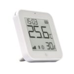 Shelly BLU H&T Display ZB – temperatūras, mitruma un apgaismojuma sensors ar e-paper displeju (Zigbee + Bluetooth), balts