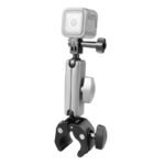 PULUZ motocikla stūres stiprinājums sporta kamerām DJI, GoPro un Insta360, melns