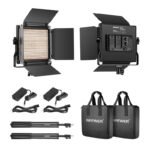 Neewer 660 Bi-Color LED studijas apgaismojuma komplekts (2x 40W, 3200–5600K) ar statīviem un barn doors - Image 2