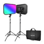 Neewer RGB168 RGB LED studijas apgaismojuma komplekts (2 lampas), 60W, 2500–8500K