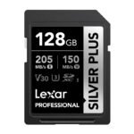 Lexar Professional SILVER PLUS SDXC 128GB atmiņas karte (UHS-I, U3/V30, līdz 205MB/s)