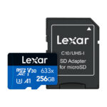 Lexar High-Performance 633x microSDXC 256GB atmiņas karte + SD adapteris