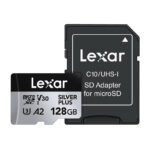 Lexar High-Performance Silver Plus microSDXC 128GB atmiņas karte + SD adapteris