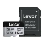 Lexar High-Performance Silver Plus microSDXC 512GB atmiņas karte + SD adapteris