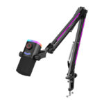 Fifine AM8PROT dinamiskais mikrofons ar boom arm (melns)