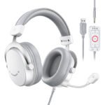 FIFINE H9W Gaming Headset (White) – 7.1 Surround, USB-A & 3.5mm, Detachable Mic - Image 3