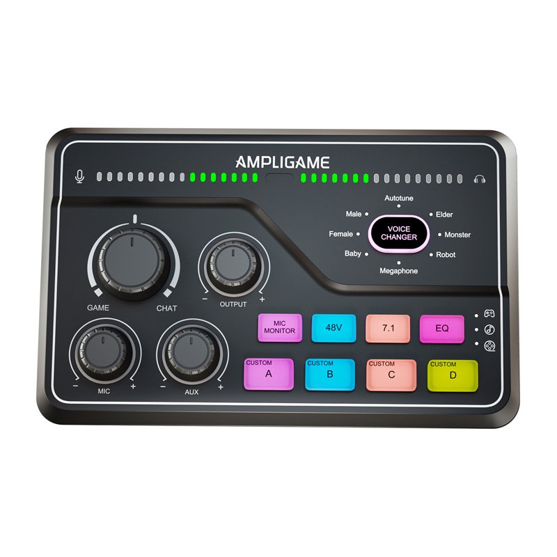 55784_1.jpg Fifine SC8 RGB gaming mixer (black) - Image 1