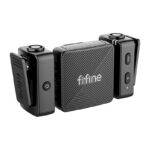 Fifine M9 bezvadu piespraužamo (lavalier) mikrofonu komplekts, melns (2x TX + RX + uzlādes futrālis) - Image 5
