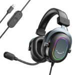 Fifine H6 Gaming Headphones (Black) – USB 7.1 Surround, RGB, Detachable Mic - Image 2