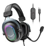 Fifine H6 Gaming Headphones (Black) – USB 7.1 Surround, RGB, Detachable Mic - Image 3