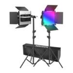 Neewer 2×660 PRO II RGB LED apgaismojuma komplekts ar statīviem (92–200 cm) - Image 2