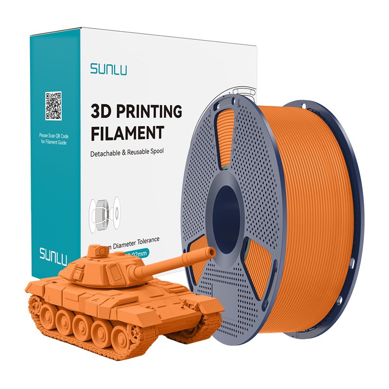 57744_2.jpg Sunlu PLA+ High-Speed Orange Filament 1.75mm (±0.02mm) - Image 1