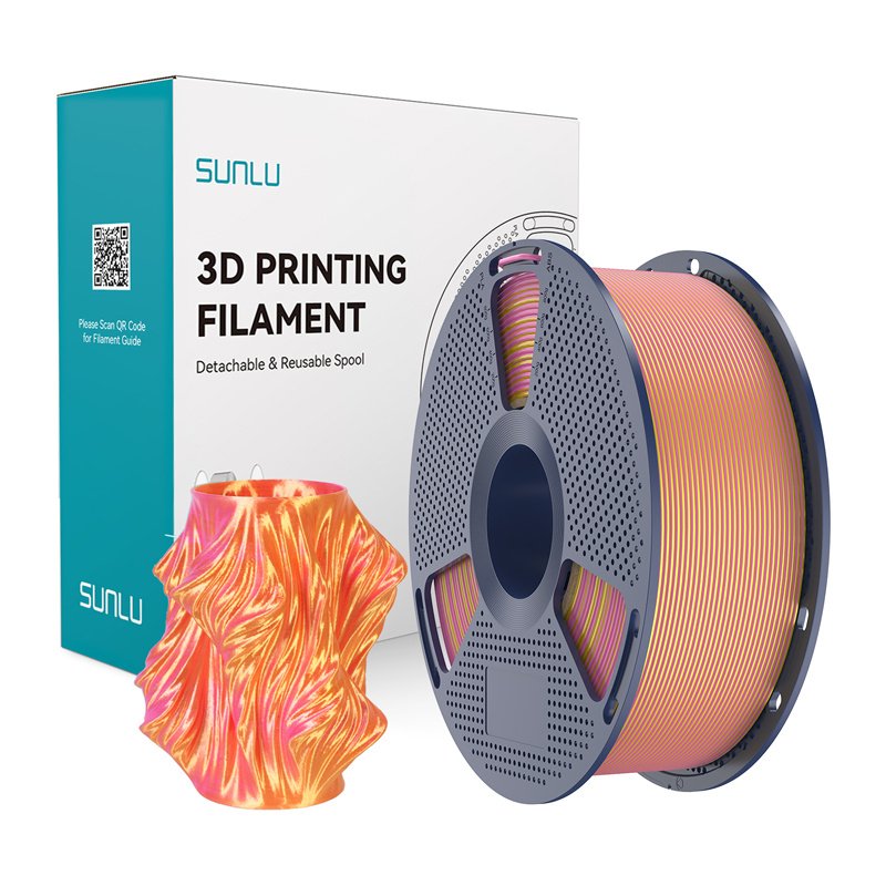 58124_1.jpg Sunlu PLA+ Silk Dual Color Filament (Pink & Gold) - Image 1