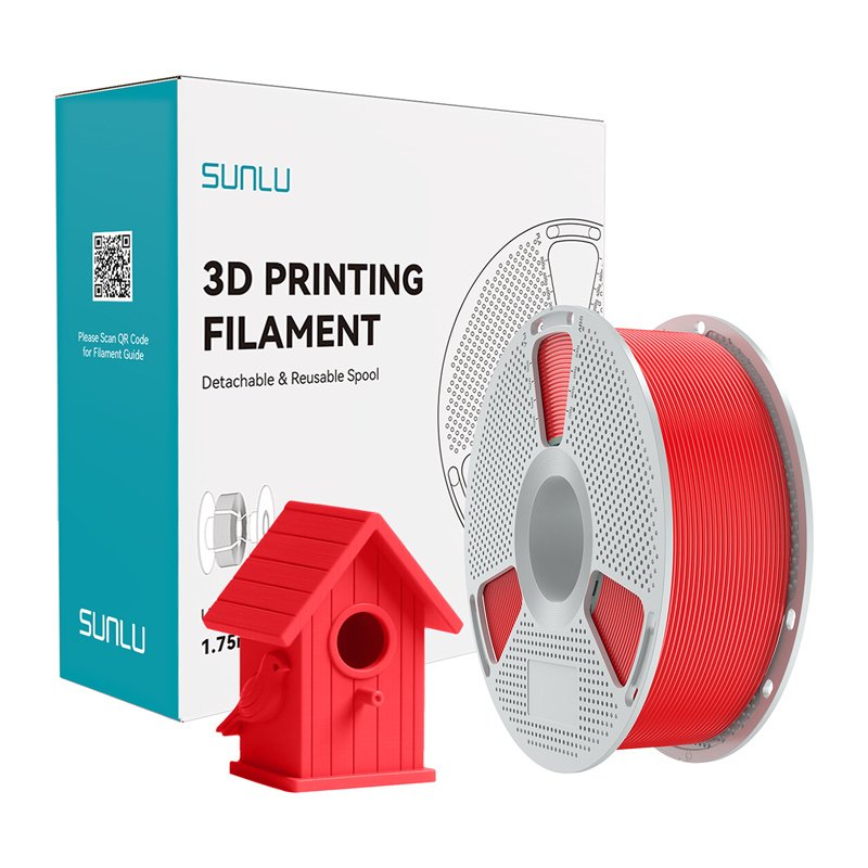 58624_1.jpg Sunlu ASA Filament (Red) 1.75mm ±0.02mm - Image 1