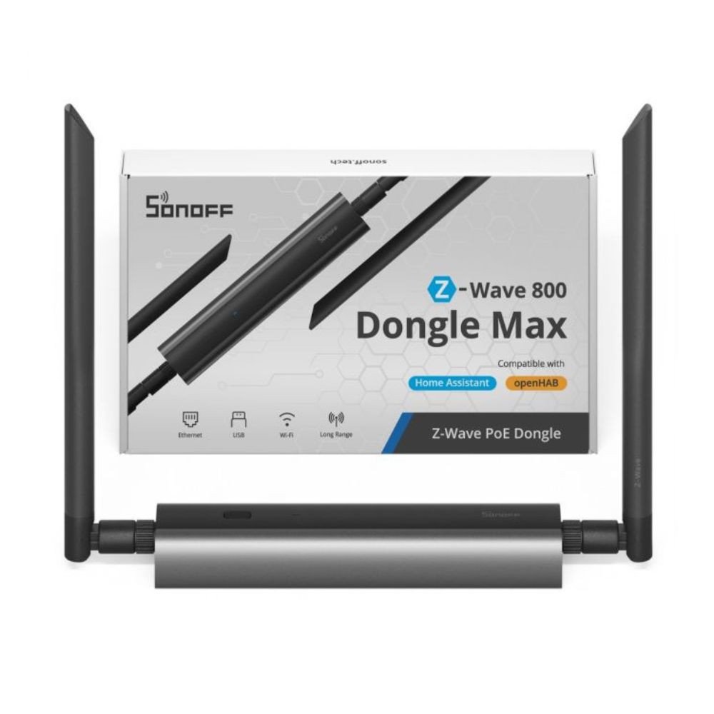 SON-KIE-MZG23.jpg SONOFF Z-Wave 800 Dongle Max PoE Z-Wave LR tīkla adapteris ar Wi‑Fi un USB-C, pelēks (Dongle-MZG23) - Image 1