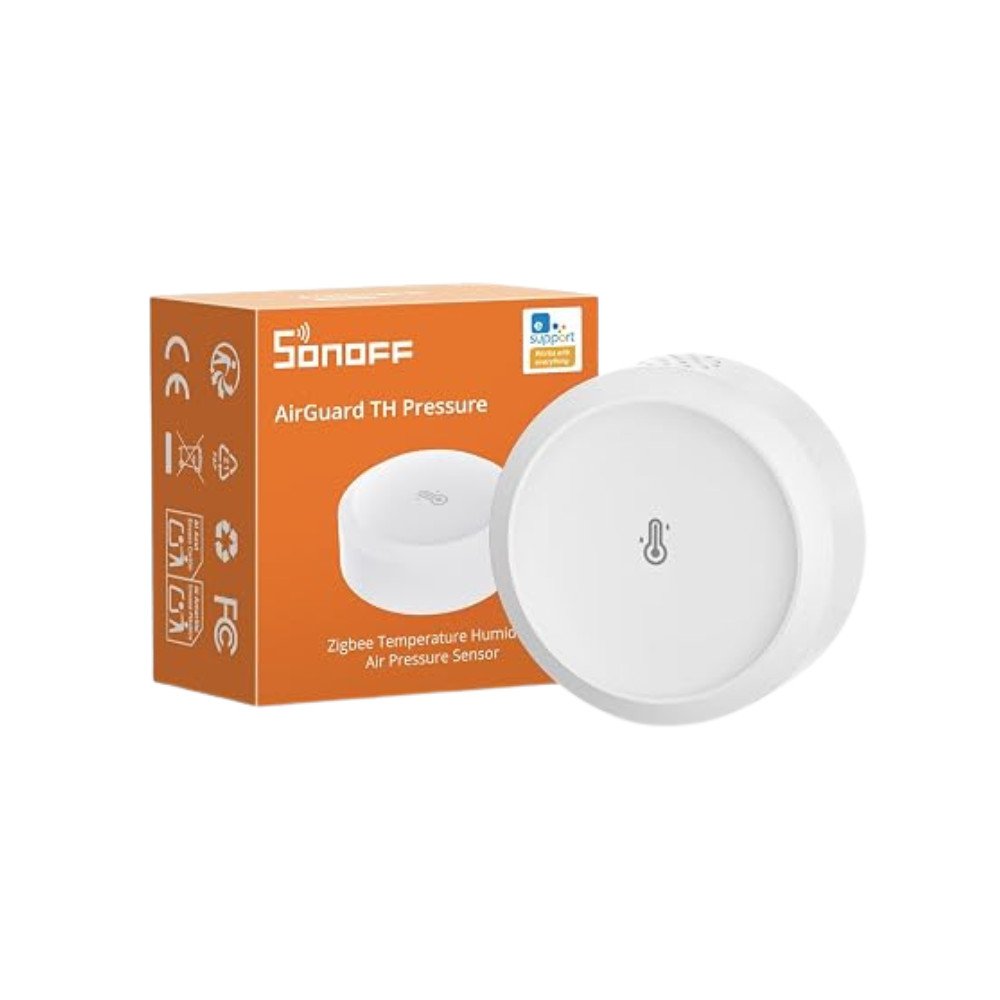 SON-KIE-SNZB02M.jpg SONOFF AirGuard TH Pressure SNZB-02M Zigbee temperatūras, mitruma un gaisa spiediena sensors, balts - Image 1