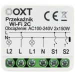 OXT Mikro WiFi 2 kanālu releja modulis, 10A, 100–240V AC / 12–24V DC, Tuya