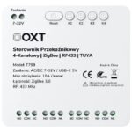 OXT 4 kanālu ZigBee releju kontrolieris 10A ar RF 433 MHz un Tuya