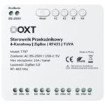 OXT 4 kanālu ZigBee releja kontrolieris 10A, 230V/USB-C 5V, RF 433 MHz, Tuya Smart Life