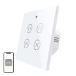 MOES WRS-EUC2-WH-MS viedais divkanālu žalūziju un aizkaru slēdzis, Wi-Fi/RF433, balts