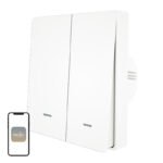 MOES ZS-B-EU2 ZigBee 3.0 divkanālu viedais gaismas slēdzis bez neitrālā vada