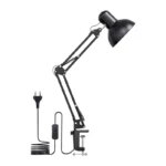 LEPRO 3100027-EU galda lampa ar skavu, E27, melna