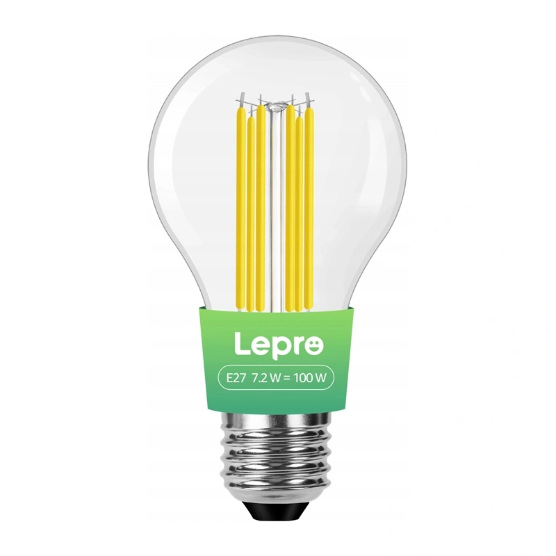 64085_1_1.webp LEPRO 100094-WW-EU LED kvēlspuldze E27, 7,2 W, 1521 lm, 2700 K, A klase - Image 1
