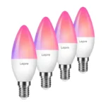 LEPRO BC1-EU-4 C37 RGBCW Wi‑Fi viedā LED spuldze E14, 4 gab.