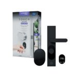 Shelly LOQED Touch Smart Lock 2S viedā durvju slēdzene ar skārienekrānu, Wi-Fi un Bluetooth, melna